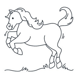 Desenhos para colorir de desenho de um cavalo kawaii para colorir  