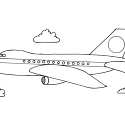 Desenho de Avião para Colorir, Imprimir, Pintar ou Recortar