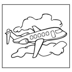 Desenho de Avião para Colorir, Imprimir, Pintar ou Recortar