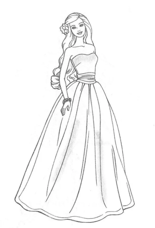 Barbie de vestido longo