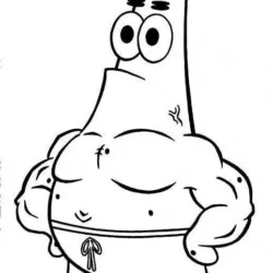 Patrick musculoso para imprimir e colorir