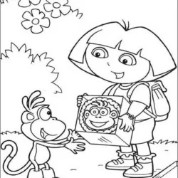 Dora para imprimir e colorir