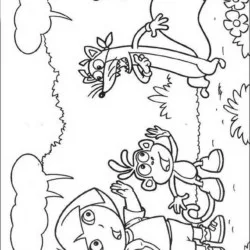 Dora para imprimir e colorir