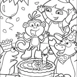 Dora para imprimir e colorir