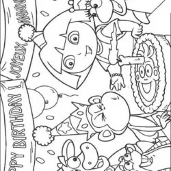 Dora para imprimir e colorir