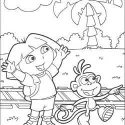Dora para imprimir e colorir