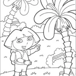 Dora para imprimir e colorir