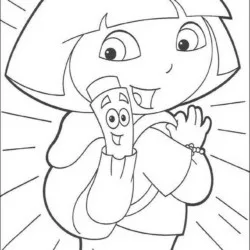 Dora para imprimir e colorir