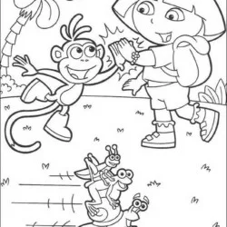 Dora para imprimir e colorir