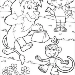 Dora para imprimir e colorir