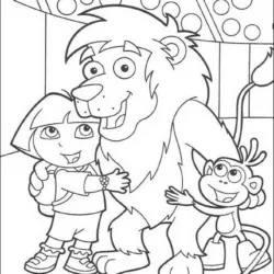 Dora para imprimir e colorir