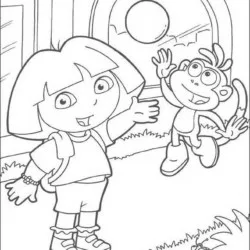 Dora para imprimir e colorir