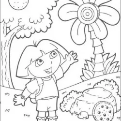 Dora para imprimir e colorir
