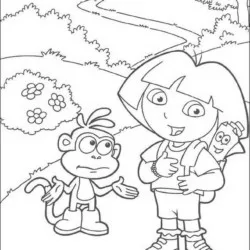Dora para imprimir e colorir