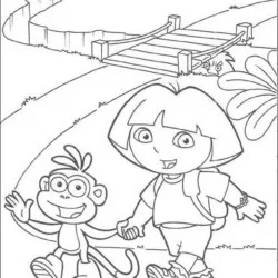Dora para imprimir e colorir