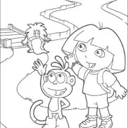 Dora para imprimir e colorir