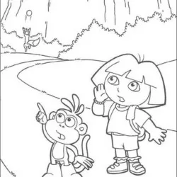 Dora para imprimir e colorir