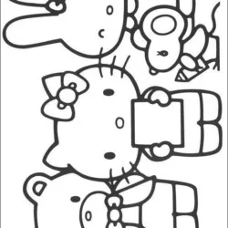 Hello Hitty para imprimir e colorir