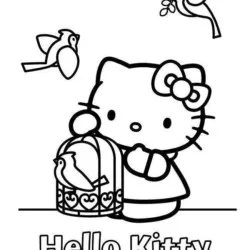 Hello Hitty para imprimir e colorir