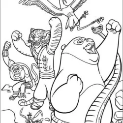 Kung Fu Panda para imprimir e colorir