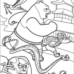 Kung Fu Panda para imprimir e colorir