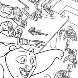 Kung Fu Panda para imprimir e colorir
