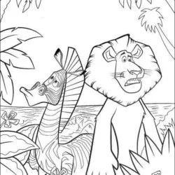 Madagascar para imprimir e colorir