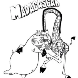 Madagascar para imprimir e colorir