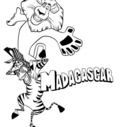 Madagascar para imprimir e colorir