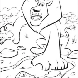 Madagascar para imprimir e colorir