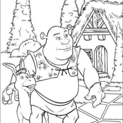 Shrek na lama para colorir - Imprimir Desenhos