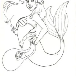 Ariel para imprimir e colorir