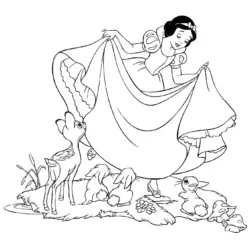 Branca de Neve para imprimir e colorir
