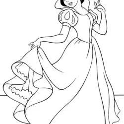 Branca de Neve para imprimir e colorir