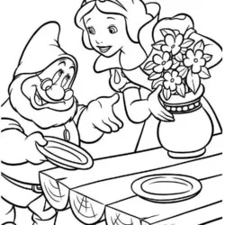 Branca de Neve para imprimir e colorir