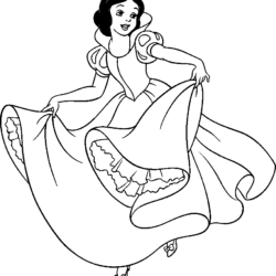 Desenhos de Princesas em PDF para Colorir Branca de Neve