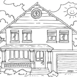 Casas para imprimir e colorir
