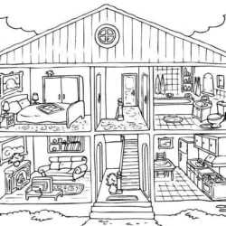 Casas para imprimir e colorir