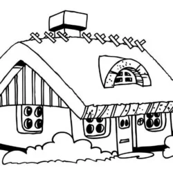 Casas para imprimir e colorir