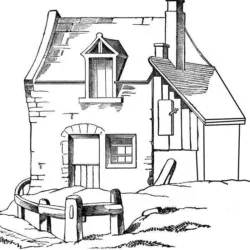Casas para imprimir e colorir