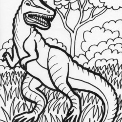 Dinossauro simples para colorir - Imprimir Desenhos