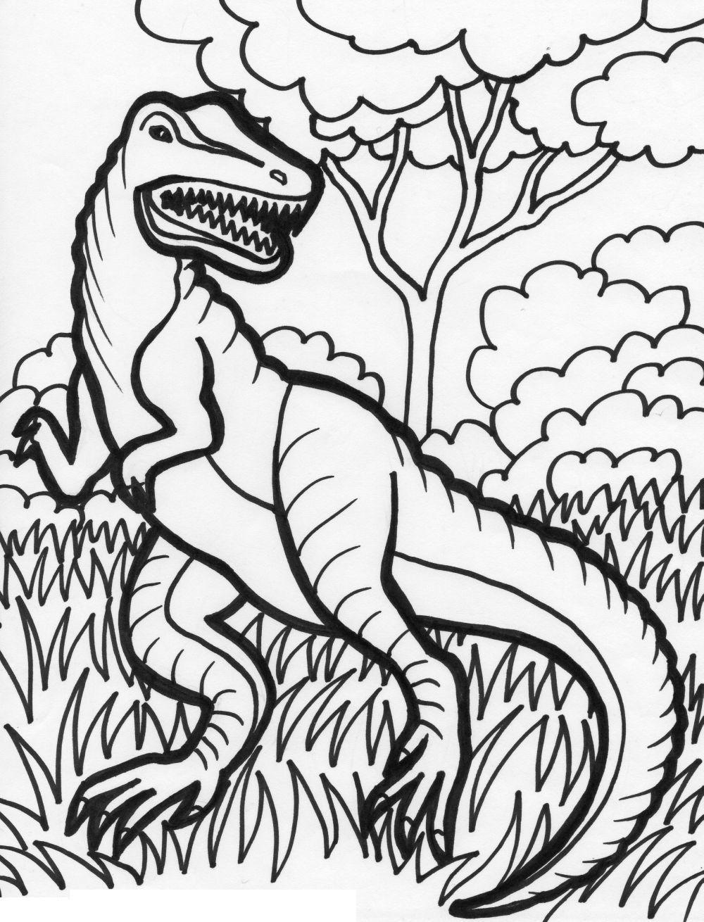 dinossauro rex para colorir