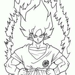 47 desenhos do Goku para colorir