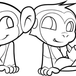 Macacos para imprimir e colorir