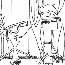 Phineas e Ferb para imprimir e colorir