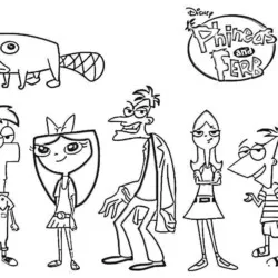 Phineas e Ferb para imprimir e colorir