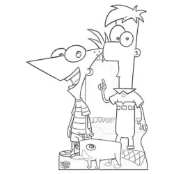 Phineas e Ferb para imprimir e colorir