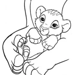 Simba para imprimir e colorir