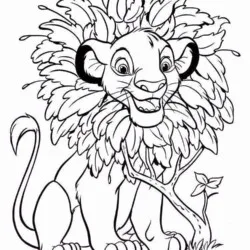 Simba para imprimir e colorir