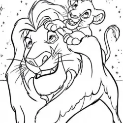 Simba para imprimir e colorir